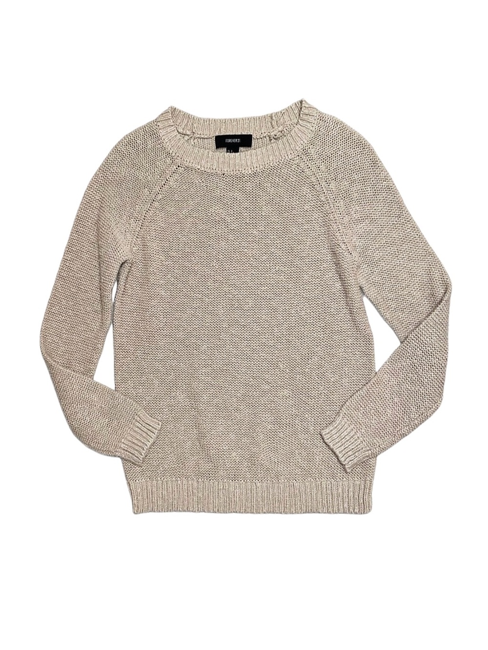 FOREVER 21 Tan Long Sleeve Sweater Size Small